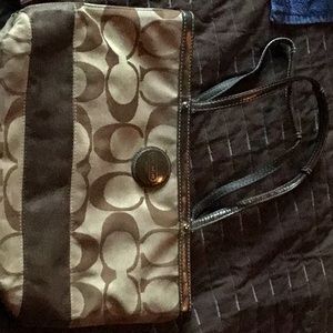 Coach tan brown with leather straps